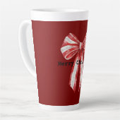 Tasse Latte Vaches de menthe blanche rouge Noël (Angle gauche)