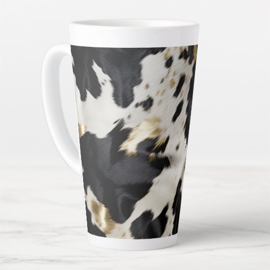 Tasse Latte Vachette blanche noire (Angle gauche)