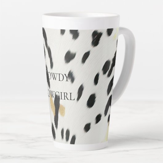 Tasse Latte Vachette blanche noire (Angle droit)