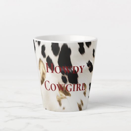 Tasse Latte Vachette noire blanche sud-ouest (Devant)