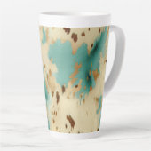 Tasse Latte Vachure d'or blanc turquoise (Angle droit)