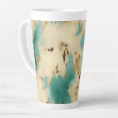 Tasse Latte Vachure d'or blanc turquoise (Angle gauche)