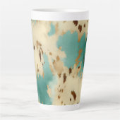 Tasse Latte Vachure d'or blanc turquoise (Devant)