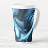 Tasse Latte Vague de soie bleue (Angle droit)