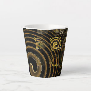 Tasse Latte Vagues dorées hypnotiques Art abstrait moderne