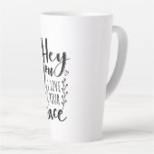 Tasse Latte Valentine Art Hey Vous J'Aime Votre Visage (Angle droit)
