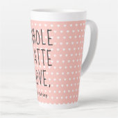Tasse Latte Valentine entier Latte Love Noir Script Rose (Angle droit)