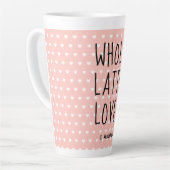 Tasse Latte Valentine entier Latte Love Noir Script Rose (Angle gauche)