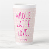 Tasse Latte Valentine entier Latte Love Script Hot Pink (Devant)