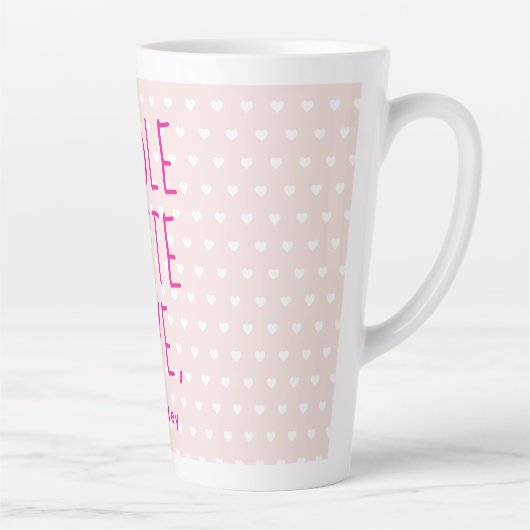 Tasse Latte Valentine entier Latte Love Script Hot Pink (Droite)