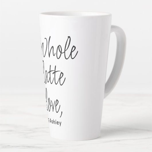 Tasse Latte Valentine entier Latte Love Script noir (Angle droit)