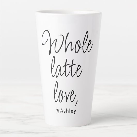 Tasse Latte Valentine entier Latte Love Script noir (Devant)