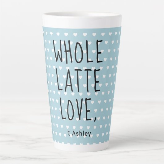Tasse Latte Valentine entier Latte Love Script noir (Devant)