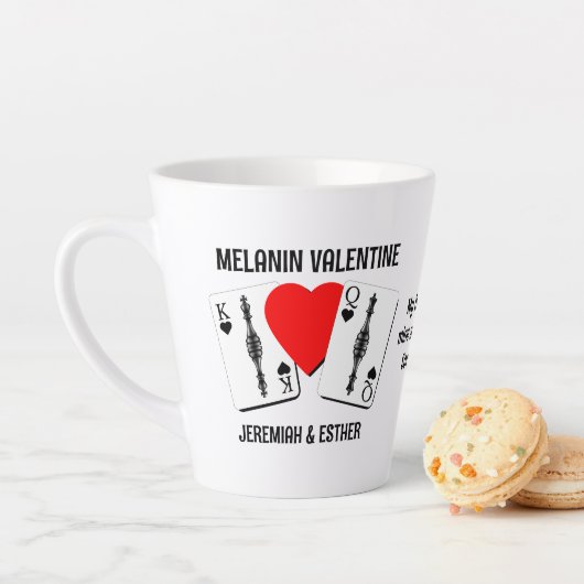 Tasse Latte Valentine MELANIN QUEEN KING CARTES DE JEU Couples (En situation)