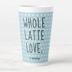 Tasse Latte Valentine Tout L'Amour Latte Écriture Noire