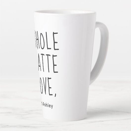Tasse Latte Valentine tout Lota Love Script noir (Angle droit)