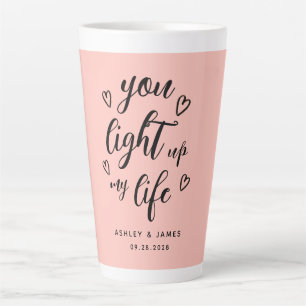 Tasse Latte Valentine, tu illumines ma vie rose