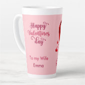 Tasse Latte Valentines de l'Aquarelle de Chien-taureau françai (Angle gauche)