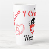 Tasse Latte Valentine's I Crush Hearts mignon araignée | (Devant)