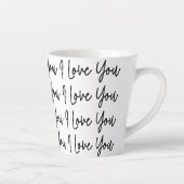Tasse Latte Valentines Jour Simple Moderne Je Vous Aime (Droite)