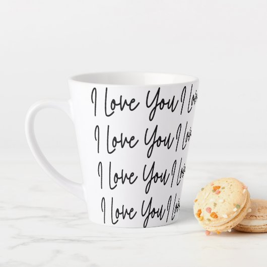 Tasse Latte Valentines Jour Simple Moderne Je Vous Aime (En situation)