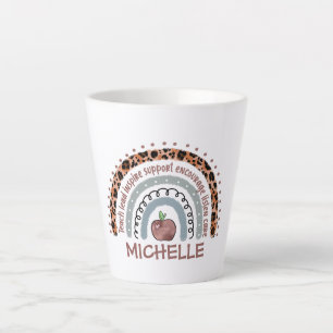 Tasse Latte Valeurs fondamentales de l'enseignant arc-en-ciel