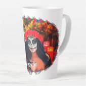 Tasse Latte Vallarta Catrinas avec fleurs et bougies 1718 (Angle droit)