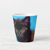 Tasse Latte Van Gogh Chat et fleurs (Devant)