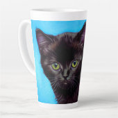 Tasse Latte Van Gogh Chat et fleurs (Angle gauche)