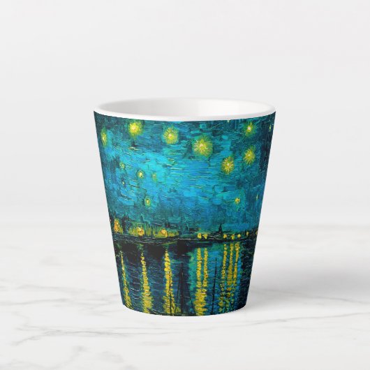 Tasse Latte Van Gogh Nuit étoilée sur le Rhône (Devant)