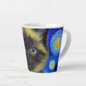 Tasse Latte Van Gogh Starry Nuit Siamese Cat (Angle droit)