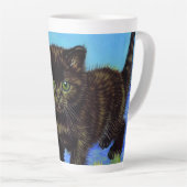 Tasse Latte Van Gogh Style Chat avec tournesol (Angle droit)