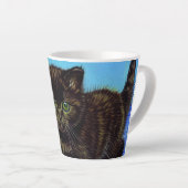Tasse Latte Van Gogh Style Chat avec tournesol (Angle droit)