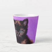 Tasse Latte Van Gogh Style Chat pourpre (Devant)