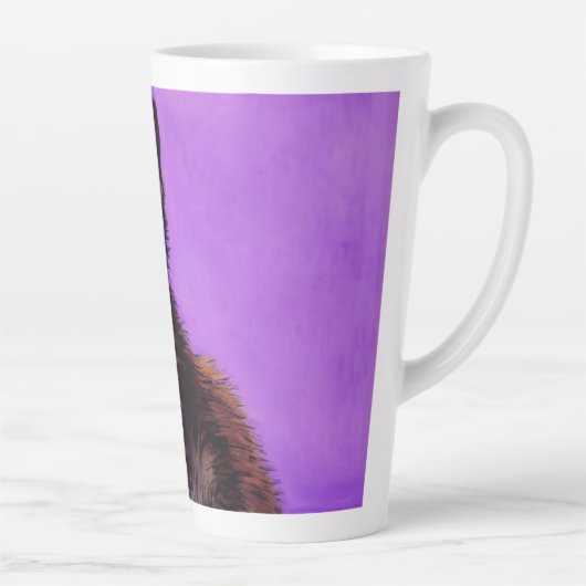 Tasse Latte Van Gogh Style Chat pourpre (Droite)