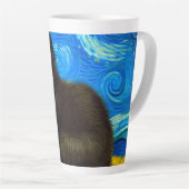 Tasse Latte Van Gogh Style Starry Night Cat (Angle droit)