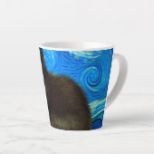Tasse Latte Van Gogh Style Starry Night Cat (Angle droit)