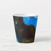 Tasse Latte Van Gogh Style Starry Night Cat (Devant)