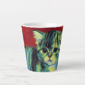 Tasse Latte Van Gogh Tabby Cat (Devant)