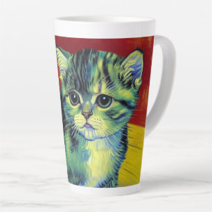 Tasse Latte Van Gogh Tabby Cat