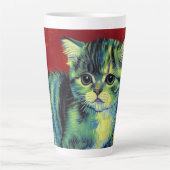 Tasse Latte Van Gogh Tabby Cat (Devant)