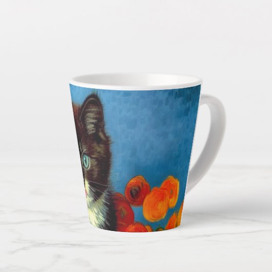 Tasse Latte Van Gogh Tuxedo Cat (Angle droit)