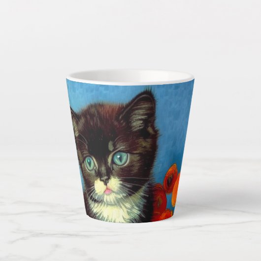 Tasse Latte Van Gogh Tuxedo Cat (Devant)