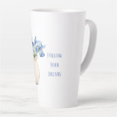 Tasse Latte Vase Crème Fleurs d'Iris Violet (Angle droit)