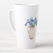 Tasse Latte Vase Crème Fleurs d'Iris Violet (Angle gauche)