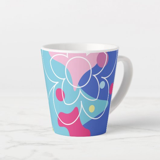 Tasse Latte Vecteur vectoriel tendance motif d'une fleur d'été (Angle droit)