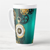 Tasse Latte Veille bijoux Steampunk sur un Arrière - plan vert (Angle gauche)