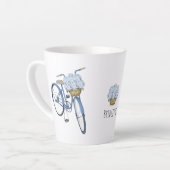 Tasse Latte Vélo avec Hydrangea Panier Fleur Lover céramique (Angle gauche)