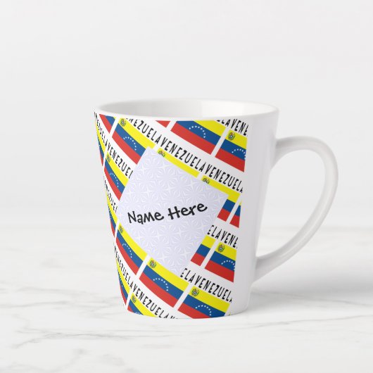 Tasse Latte Venezuela et Venezuela Drapeau Personnalisé (Droite)