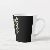 Tasse Latte Verdure moderne Monogramme or Élégant latte noir (Droite)